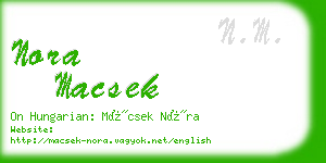 nora macsek business card